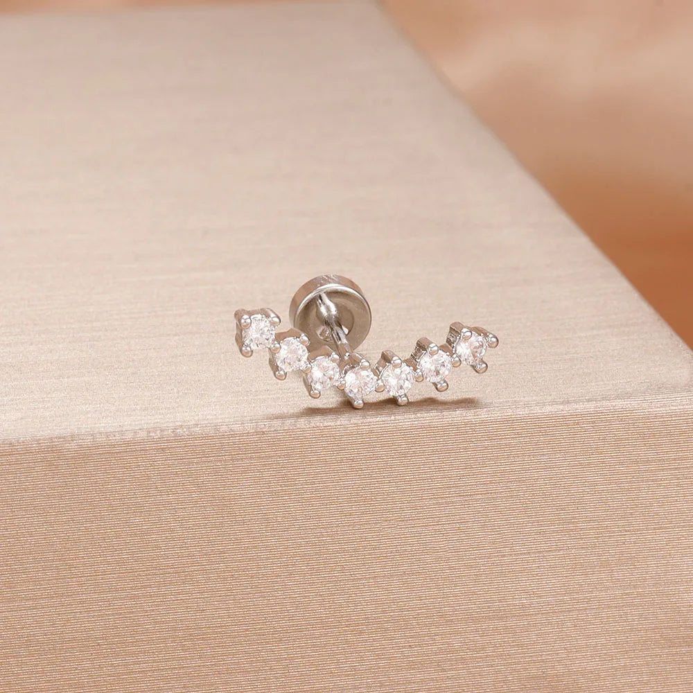 1PC Stainless Steel Star Moon Cartilage Piercing 18K Gold Plated
