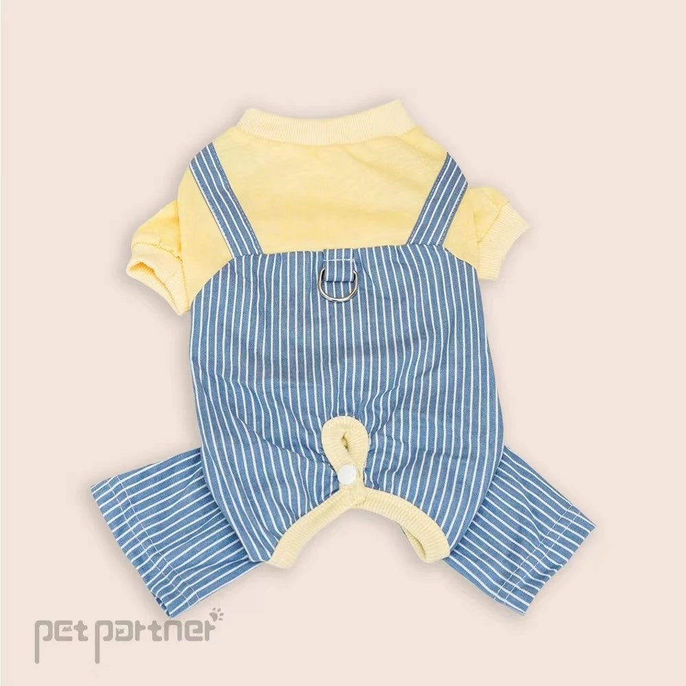 All-Season Soft Pet Shirt Puppy Kitten Breathable Cotton Striped Outfit