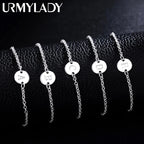 26 Letter Chain Bracelet Anklet 925 Sterling Silver Men Women Wedding Gift