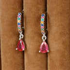 New Design Stainless Steel Small Hoop Earring Colourful Zirconia