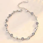 Zircon Heart Shaped Bracelet 925 Sterling Silver Women Valentine's Day Gift