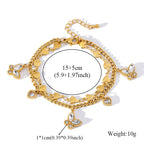 Gold Colour Stainless Steel Bangle 18K Plated Heart Wrist Chain
