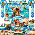 85pc Moana Birthday Party Supplies Tableware Set Banner Backdrop - Ship from UK