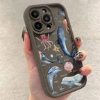 Whale Swimming Sea Case for iPhone 16 15 14 13 12 11 Pro Max Plus XR SE2