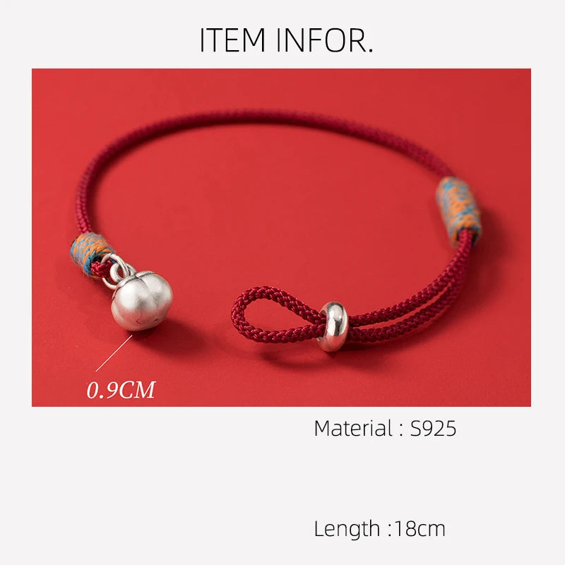 La Monada Red Thread For Hand 925 Sterling Silver Bracelets Women String Silver 925 Women Bracelet Blessing Persimmon