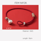 La Monada Red Thread For Hand 925 Sterling Silver Bracelets Women String Silver 925 Women Bracelet Blessing Persimmon