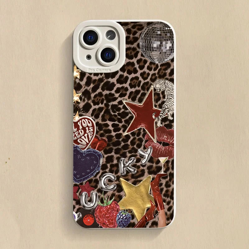 Cheetah Vintage Leopard Star Case for Samsung S25 S24 S23 A16 A54