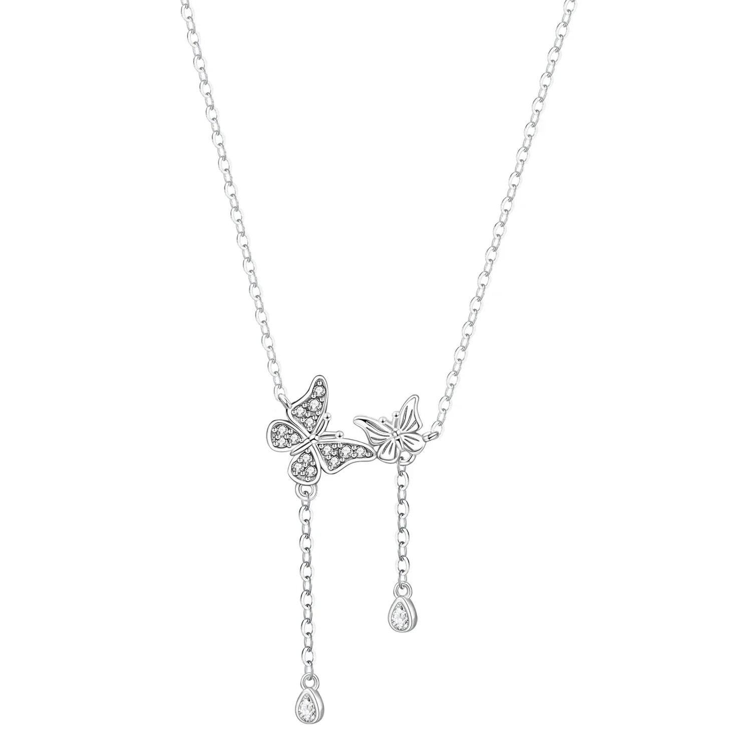 Original 925 Sterling Silver 18K Gold Heart Lock and Key Necklace Y-shaped Chain Necklace For Women Memorial Prayer Jewelry Gift