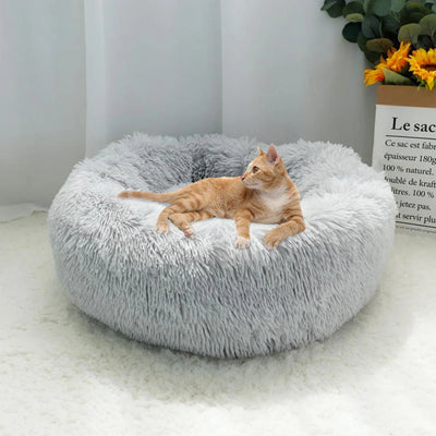 70cm Donut Plush Pet Cuddler Bed Warm Winter Nest Anti-Slip - Ship from UK