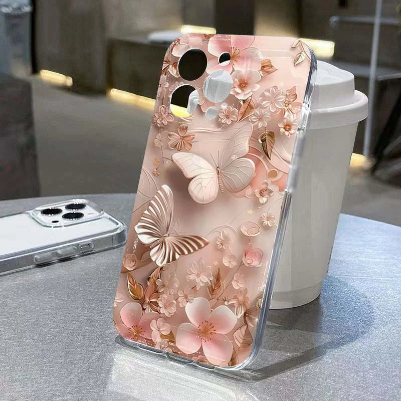Butterfly Flower Case for Samsung Galaxy S25 Ultra S24 Plus S23 FE S22 A56