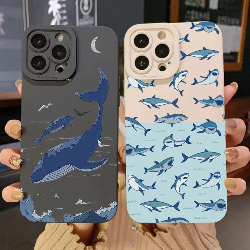 Whale Swimming Soft Case for Xiaomi Redmi Note 13 12 11 Pro 12S