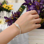 Beautiful Flowers Chain Charm Bracelet 925 Sterling Silver Women Fashion Gift