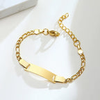 Baby Kids Bracelet, Stainless Steel Chain Bracelet Adjustable Link without Name,Girl Boy Children Birthday Gift
