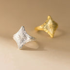 925 Sterling Silver Sanding Star Adjustable Rings For Women Dating Ring Wedding Elegant Jewelry Ladies Accessories Jewellery