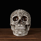20cm Carved Skull Figurines Halloween Party Decoration White Head Sculpture Ornament