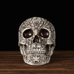 20cm Carved Skull Figurines Halloween Party Decoration White Head Sculpture Ornament