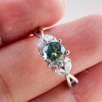 Original 925 Sterling Silver Ring  blue Moissanite Diamonds with Certificate Fine Jewelry Wedding Engagement Rings for Women