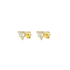 New Stainless Steel Zircon Star Cross Hoop Earring Gold y2k Crown