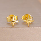 Fashion Minimalist Star Stud Earring 14K Gold Plated Mini Daily