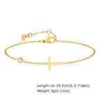 316L Stainless Steel Cross Bracelet for Women, Fashion Adjustable Chain Religious Christian Jewelry
