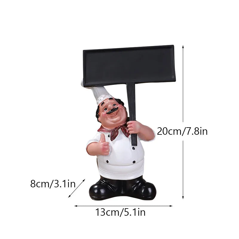 Chef Figure Collections Paper Holder Sculpture Dinner Table Kitchen Decoration