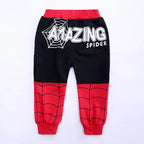 3pcs Spiderman Cosplay Costume Kids Boys Hooded Vest T-Shirt & Pants Tracksuit