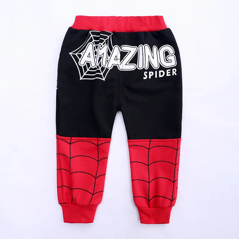 3pcs Spiderman Cosplay Costume Kids Boys Hooded Vest T-Shirt & Pants Tracksuit
