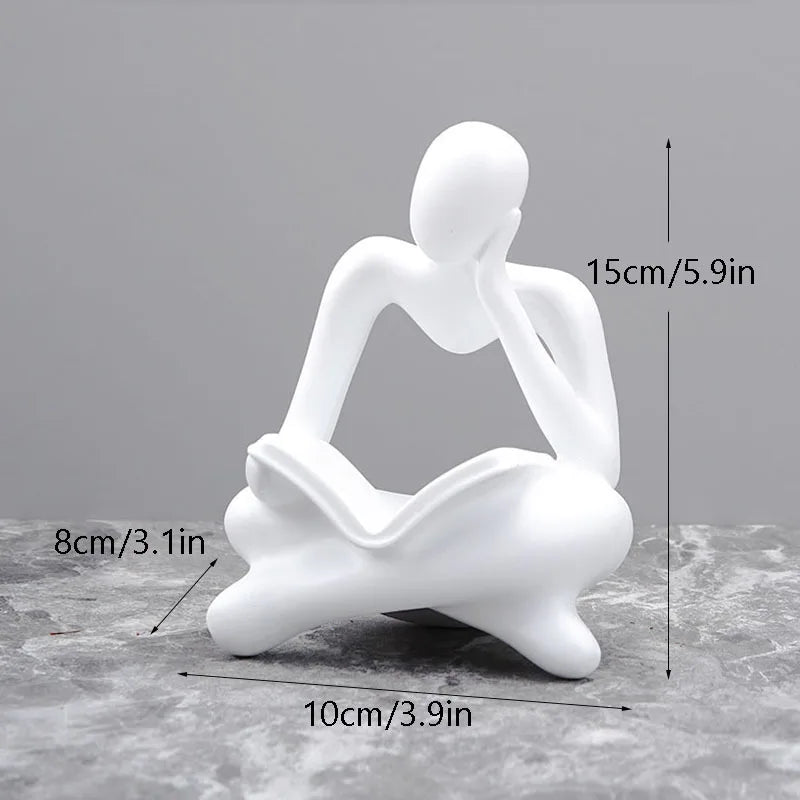 Nordic Abstract Reading Book Statue Resin Figurine Office Desktop Handmade Crafts