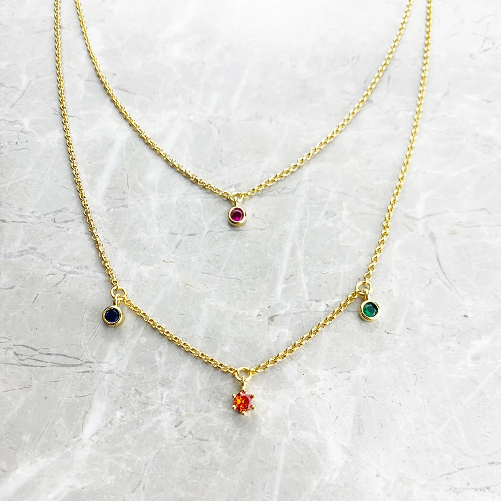 Double Chain Necklace Minimalist 925 Sterling Silver Bohemia Jewellery Gift