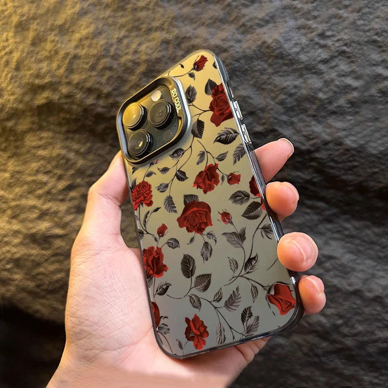 Retro Red Rose Matte Laser Case for Samsung Galaxy A15 A35 A55 S24
