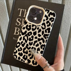 Black Leopard Print Lychee Case for iPhone 17 16 15 14 13 Pro Max