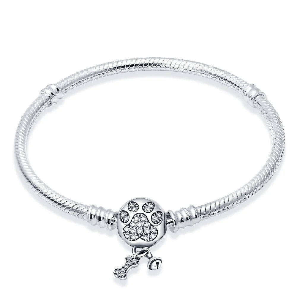 Real 925 Sterling Silver 17-20CM Snowflake Dreamcatcher Star Original Bracelet Fit For Wedding Fine Jewelry DIY Making