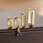 4PCS Luxury Gold Colour U-shaped Earrings Set 18K Gold Plated Huggie