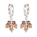 925 Sterling Silver Fresh Green Leaf Drop Earrings Anniversary Trendy Gift