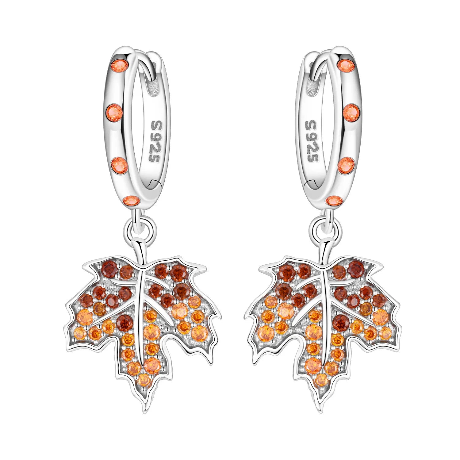 925 Sterling Silver Maple Leaf Drop Earrings Trendy Anniversary Jewellery