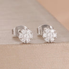 2PCS Fashion Geometry Zirconia Twinkle Star Stud Earrings Shinny