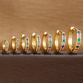 Stainless Steel Colourful Zirconia Huggie Minimal Hoop Earrings