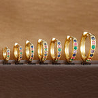 Stainless Steel Colourful Zirconia Huggie Minimal Hoop Earrings