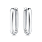 925 Sterling Silver U-shaped Simple Versatile Hoop Earrings Jewellery Gift