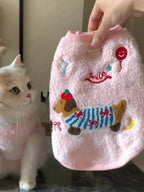 Cozy Cat Vest Indoor Winter Warm Plush Fleece Jacket Puppy Kitten Clothes