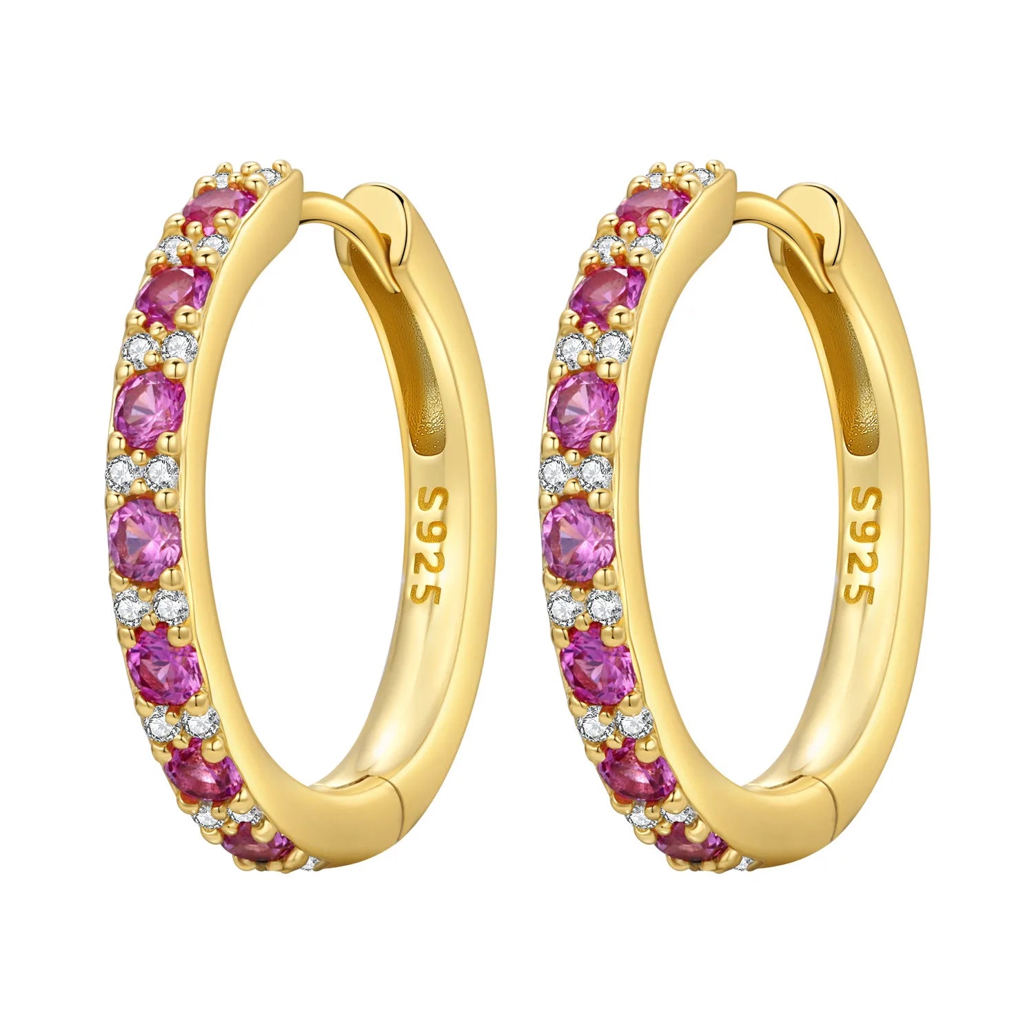 925 Sterling Silver Simple Diamond Shaped Ear Hook Hoop Earrings Jewellery