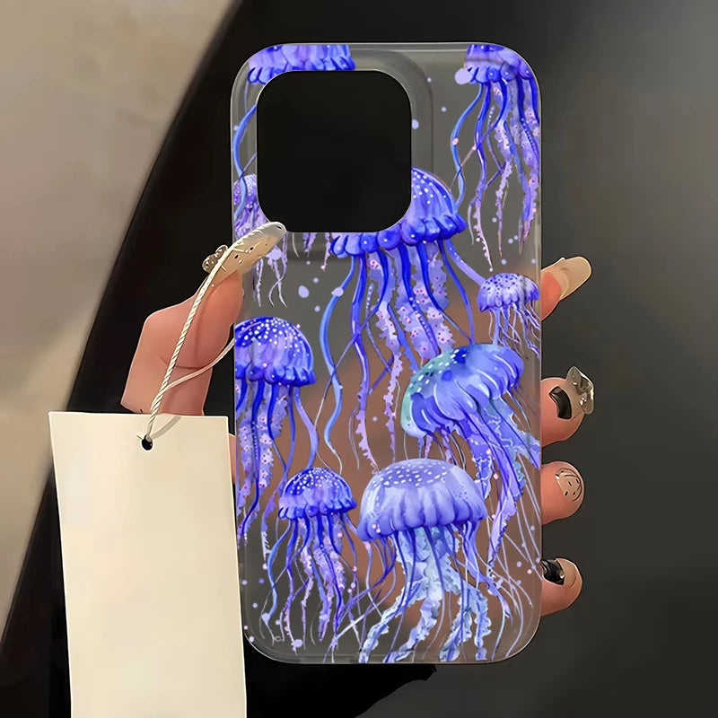 Ocean Jellyfish Print Case for iPhone 17 16 15 14 13 12 Pro Max