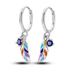 925 Sterling Silver Dreamcatcher Feather Ear Studs Hoop Earrings Jewellery Gift