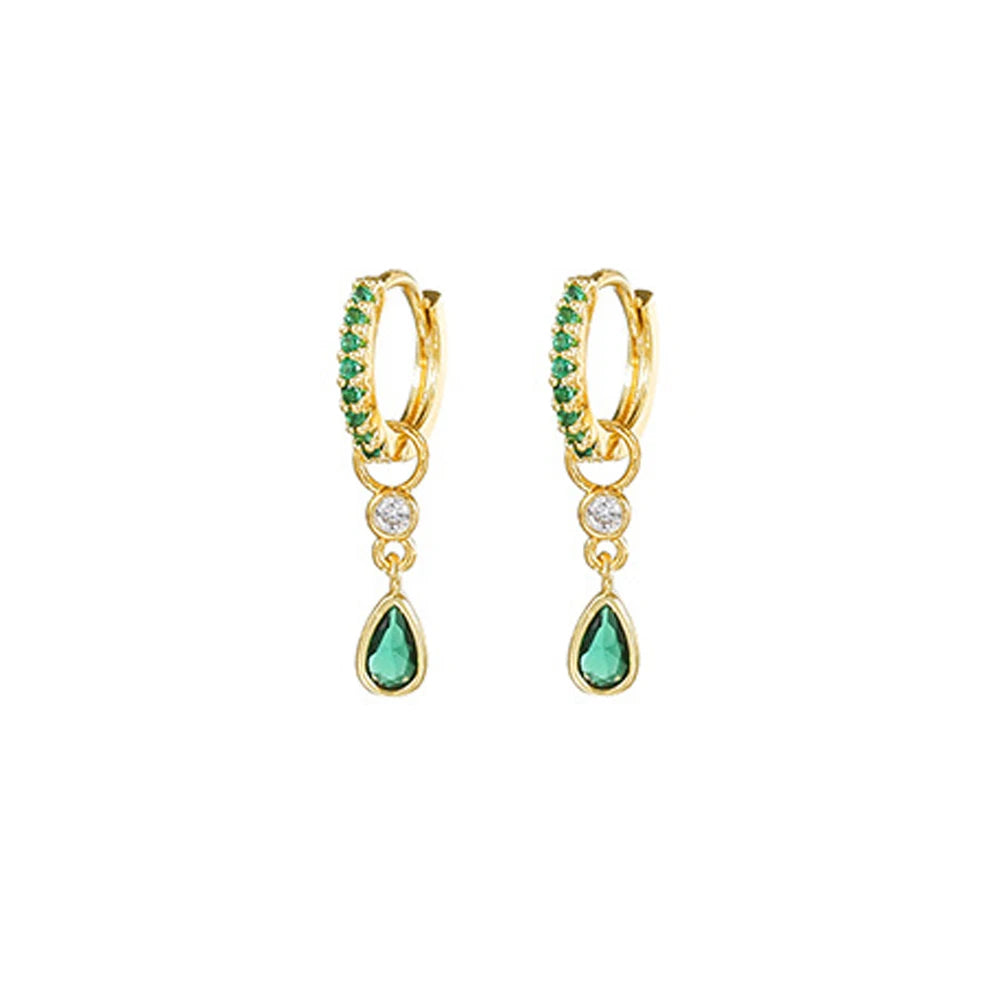 New Design Stainless Steel Water Drop Dangle Earrings Multicolor