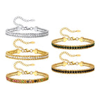 Stainless Steel Tennis Bracelets for Women, Iced Out 5A Cubic Zirconia Stones Charm Bracelets, Ladies Bridal Wedding Jewelry