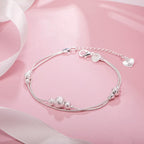 Geometric Beads Chain Bracelet 925 Sterling Silver Men Women Wedding Gift