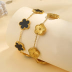 Waterproof Flower Bracelet, Stainless Steel Wrist Chain Bangles  Lucky Jewelry For Women Gift