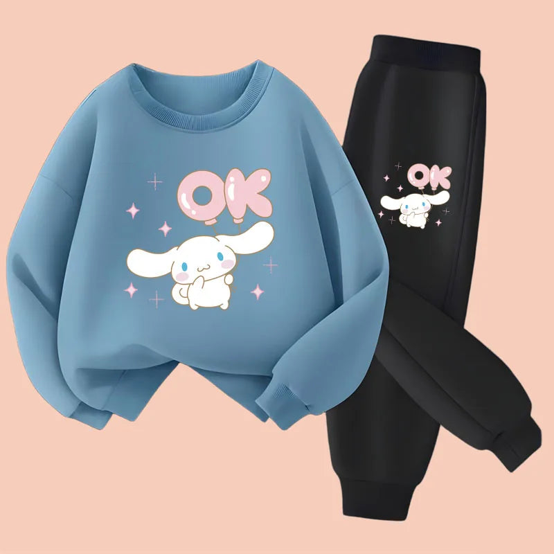Sanrio Cinnamoroll Boys and Girls Casual Hoodies and Joggers 2-Piece Set