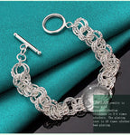 Pretty Circle Fashion Bracelet 925 Sterling Silver Wedding Party Jewellery