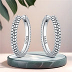 925 Sterling Silver Minimalist Designed Hoop Earrings Fine Birthday Gift